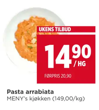 Meny Pasta arrabiata tilbud
