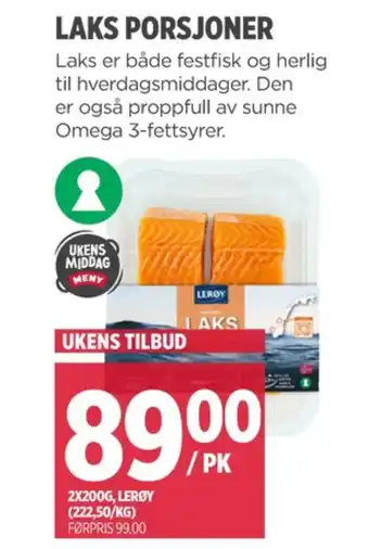 Meny Lerøy laksefilet tilbud