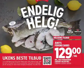 Meny ÅRETS FERSKE SKREI tilbud