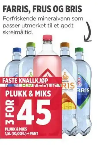 Meny FARRIS, FRUS OG BRIS tilbud