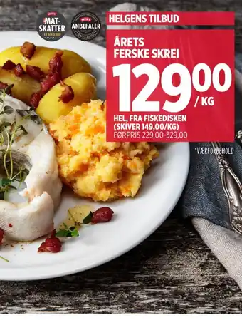 Meny ÅRETS FERSKE SKREI tilbud