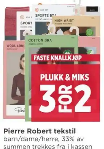 Meny Pierre Robert tekstil tilbud