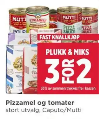 Meny Pizzamel og tomater tilbud