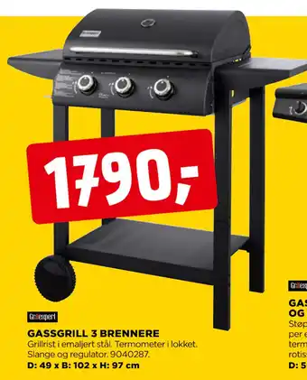 jem & fix GASSGRILL 3 BRENNERE tilbud