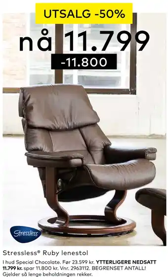 Skeidar Stressless Ruby lenestol tilbud