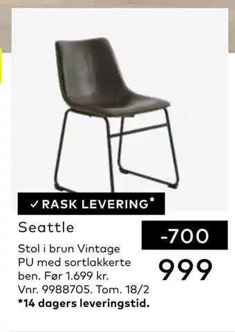 Skeidar Seattle stol tilbud