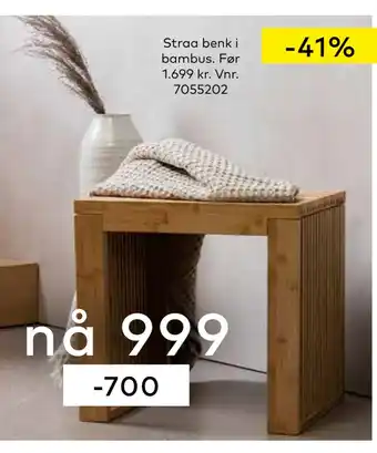 Skeidar Straa benk tilbud