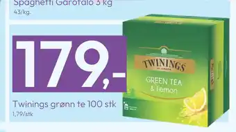 Gigaboks Twinings grønn te 100 stk tilbud