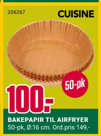 Europris BAKEPAPIR TIL AIRFRYER tilbud