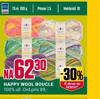 Europris HAPPY WOOL BOUCLE tilbud