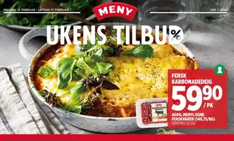 Meny FERSK KARBONADEDEIG tilbud