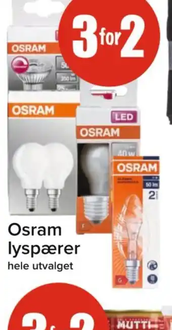 Spar Osram lyspærer tilbud