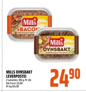 Coop Obs MILLS OVNSBAKT LEVERPOSTEI tilbud