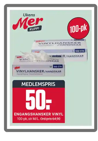 Europris ENGANGSHANSKER VINYL tilbud