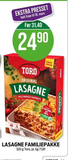 Kiwi LASAGNE FAMILIEPAKKE tilbud