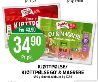 Kiwi KJØTTPØLSE/ KJØTTPØLSE GO’ & MAGRERE tilbud