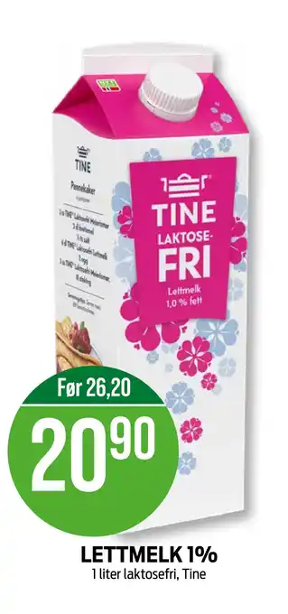 Kiwi LETTMELK 1% tilbud