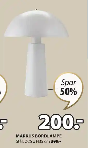 JYSK MARKUS BORDLAMPE tilbud