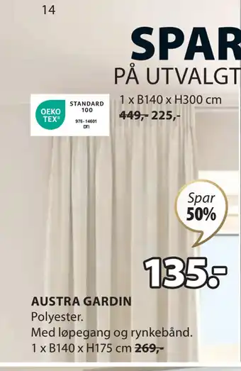 JYSK AUSTRA GARDIN tilbud