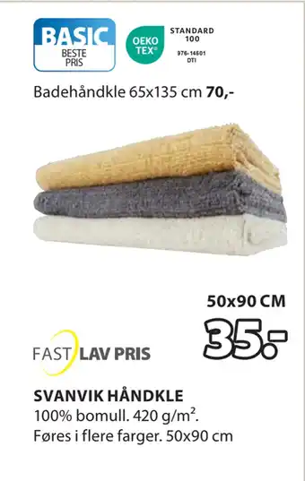 JYSK SVANVIK HÅNDKLE tilbud