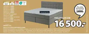 JYSK GOLD C110 LATEX KONTINENTALSENG tilbud
