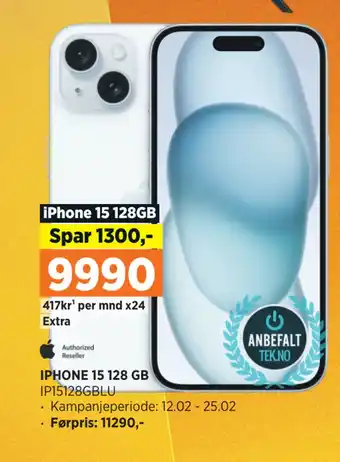 POWER IPHONE 15 128 GB tilbud