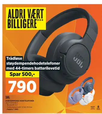POWER STØYDEMPENDE HODETELEFONER tilbud