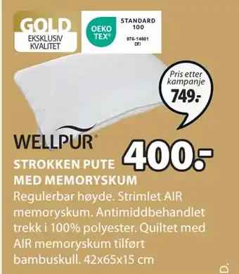 JYSK STROKKEN PUTE MED MEMORYSKUM tilbud