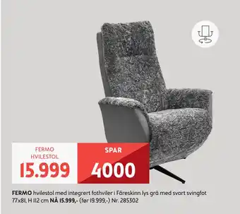 Bohus FERMO HVILESTOL tilbud