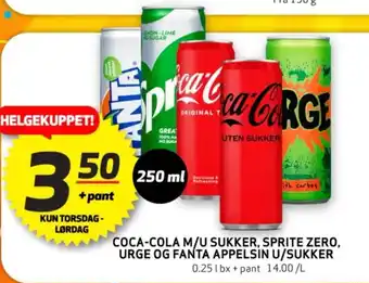 Bunnpris COCA-COLA M/U SUKKER, SPRITE ZERO tilbud