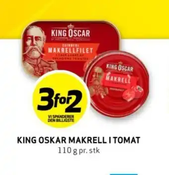 Bunnpris KING OSKAR MAKRELL I TOMAT tilbud