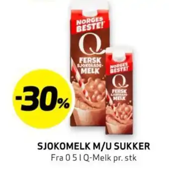 Bunnpris SJOKOMELK M/U SUKKER tilbud