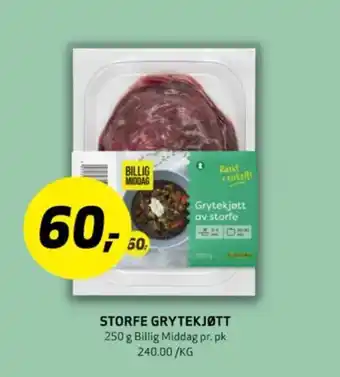 Bunnpris STORFE GRYTEKJØTT tilbud