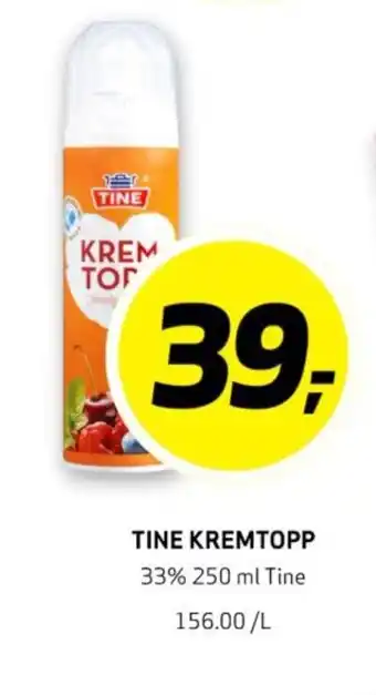 Bunnpris TINE KREMTOPP tilbud
