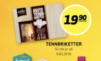 Bunnpris Unik tennbriketter tilbud