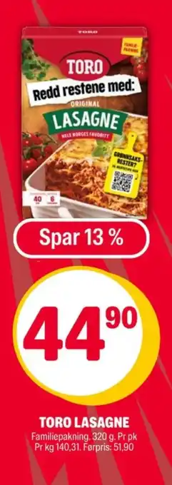 Coop Extra Toro lasagne original tilbud