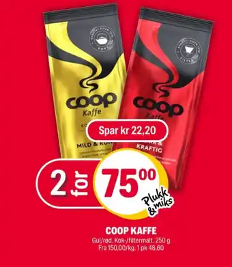 Coop Extra Mild & rund kaffe formalet tilbud