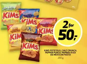 Bunnpris Kims sour cream & onion chips tilbud
