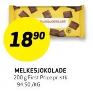 Bunnpris MELKESJOKOLADE tilbud