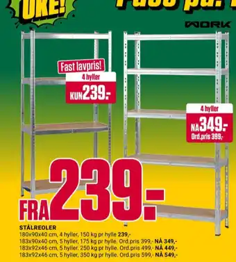 Europris Work reol tilbud