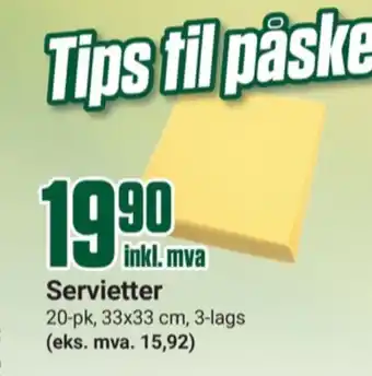 Europris Ukjent servietter tilbud