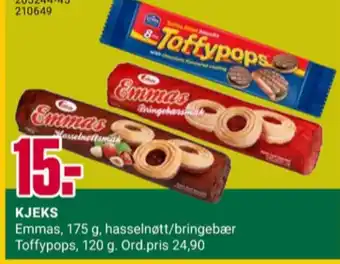 Europris Toffypops kjeks tilbud