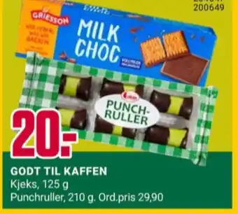 Europris Griesson milk choc kjeks tilbud