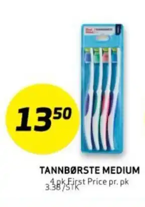 Bunnpris TANNBØRSTE MEDIUM tilbud
