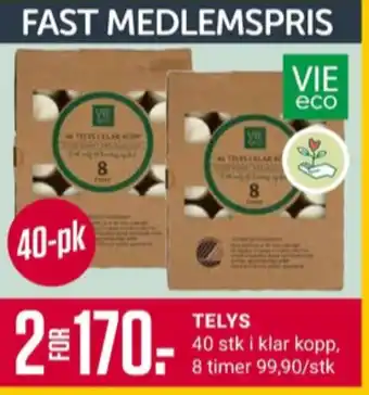 Europris Vie selected telys tilbud