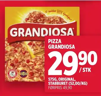Meny PIZZA GRANDIOSA tilbud