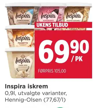 Meny Inspira iskrem tilbud