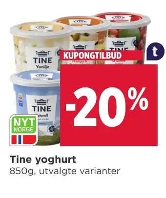 Meny Tine yoghurt tilbud