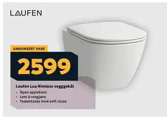 Megaflis Laufen Lua Rimless vegggskål tilbud
