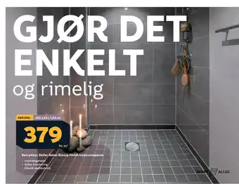 Megaflis BerryAlloc Skifer Natur Glossy Finish baderomspanel tilbud